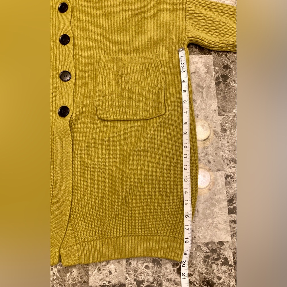 Silk Maison 100% Wool Career Office Chunky Avocado Green Fall Sweater Coat SZ S - Picture 10 of 16